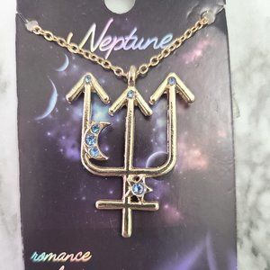 Planet Neptune Symbol Necklace